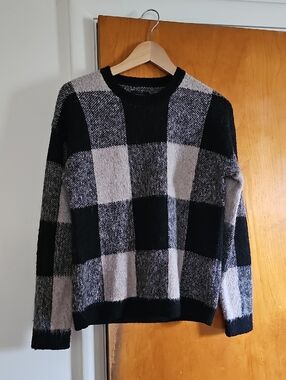 Lucky Brand Check Pattern Acrylic & Wool Sweater